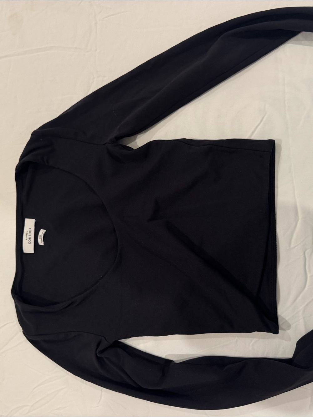 Babaton Black Scoop Neck Long Sleeve Top